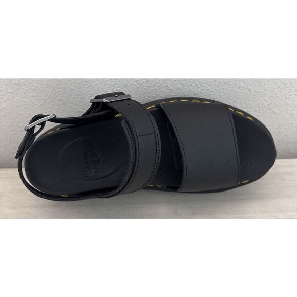 Dr. Martens Women Sz 8 Voss Mono Hydro BLACK Leather Sandals - Picture 4 of 13